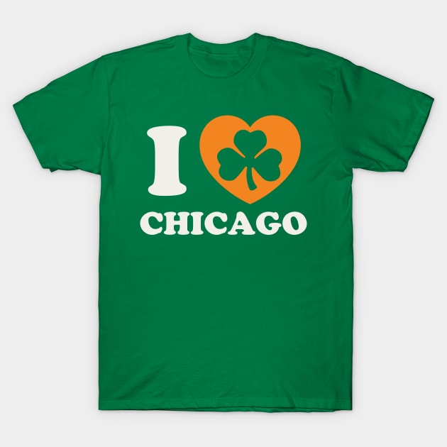 Chicago St Patricks Day Irish Pride Shamrock Heart T-Shirt by PodDesignShop